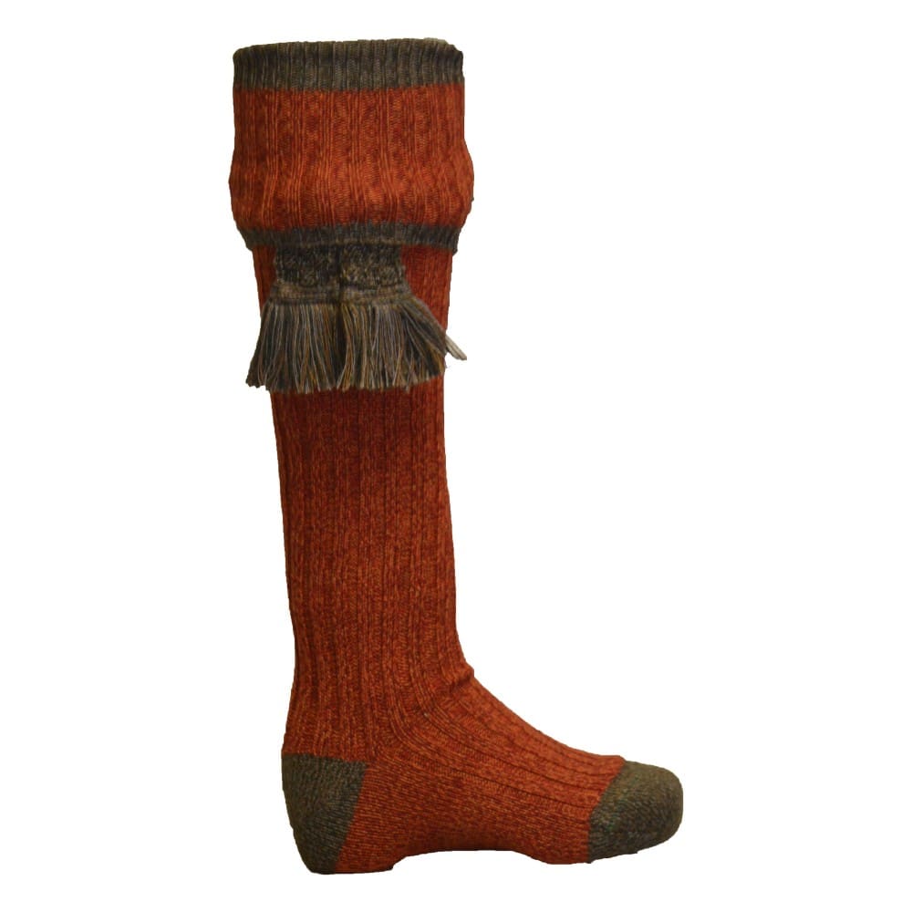 Merino Wool Kyle Shooting Socks in Autumn Glow, detail