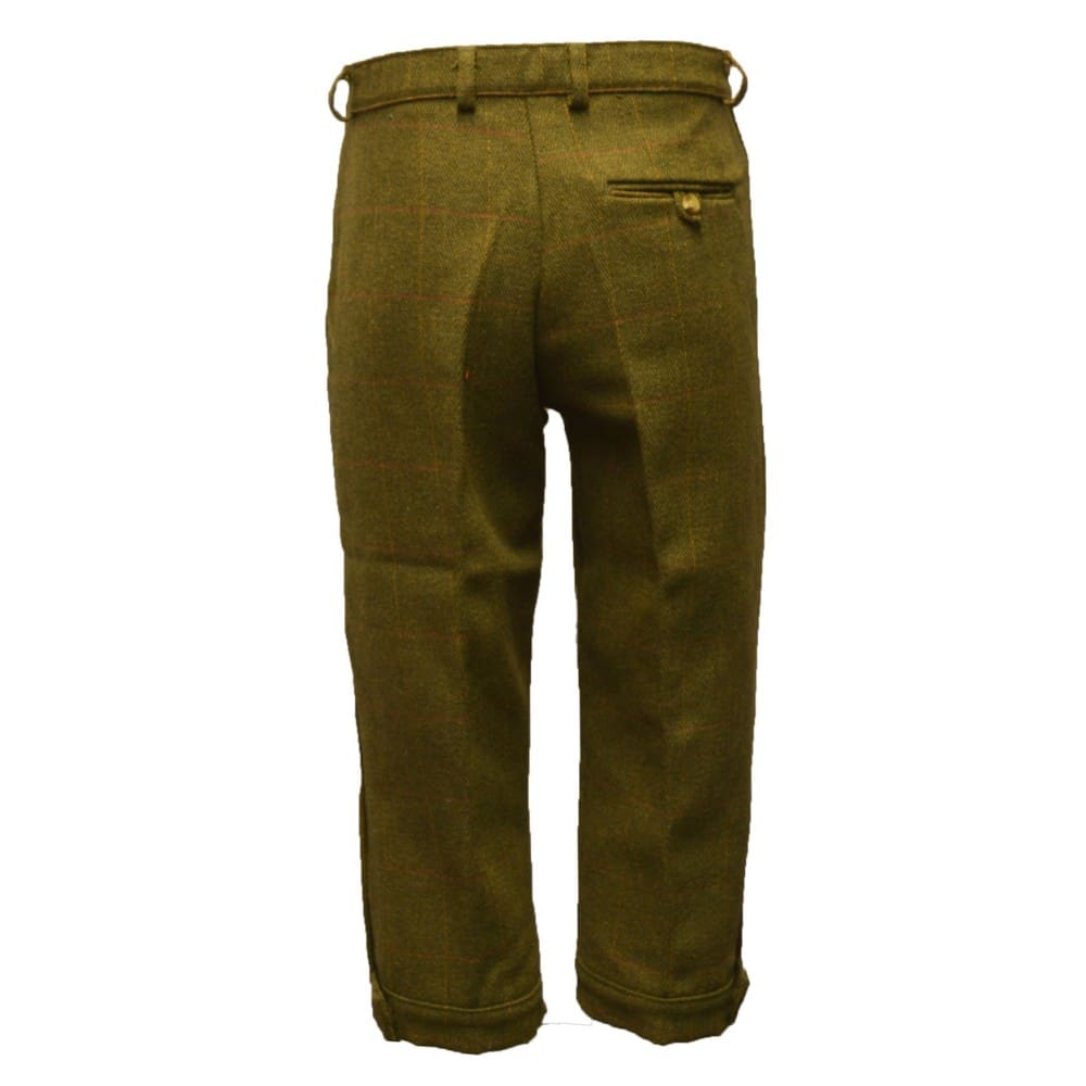 Derby Tweed Oakridge Breeks in Dark Sage, calf strap detail
