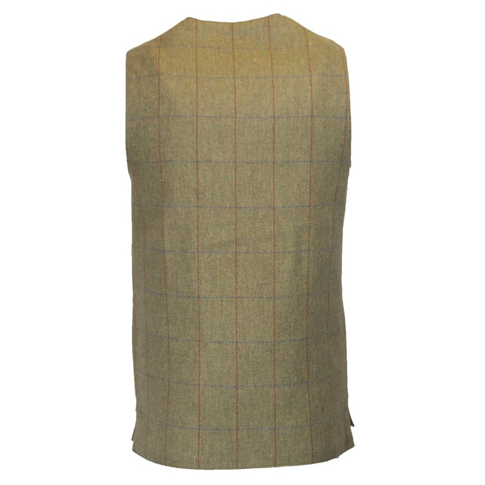 Men's Derby Tweed Winston Waistcoat in Forest Green, detail