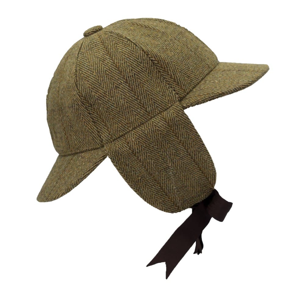 Derby Tweed Woodstock Deerstalker Hat in Light Sage, back