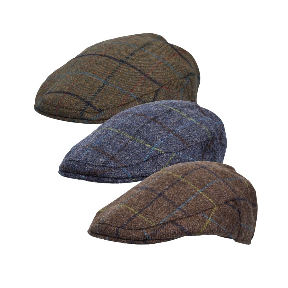 Abraham Moon Tweed Alfred Flat Cap in all three colorways