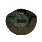 Abraham Moon Tweed Alfred Flat Cap in Castleton Green, fabric detail