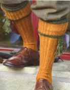 Merino Wool Kyle Shooting Socks in Wildbroom/Scotspine, on model
