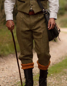 Derby Tweed Oakridge Breeks in Light Sage, on model