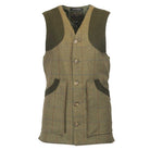 Men's Derby Tweed Winston Waistcoat in Forest Green, front