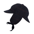 Derby Tweed Woodstock Deerstalker Hat in Blue Tweed, detail
