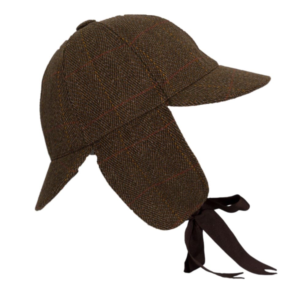 Derby Tweed Woodstock Deerstalker Hat in Brown Tweed, back